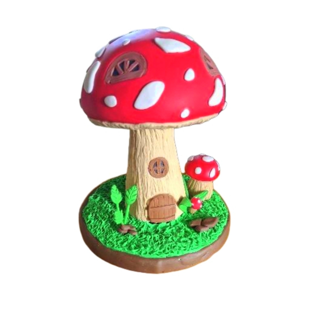 Mushroom Fairy Garden Clay Starter Centerpiece Mini House Sculptur 🧚‍♂️🧚‍♀️